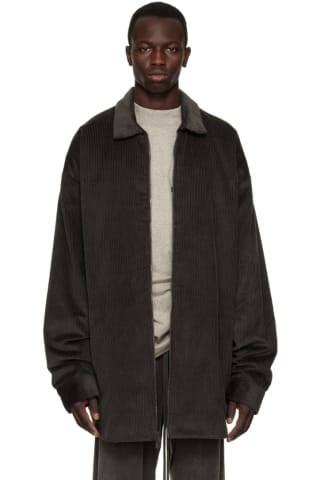 피어오브갓 에센셜 자켓 Essentials Gray Shirttail Jacket,Off-black, image