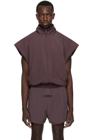 피어오브갓 에센셜 집업 조끼 Essentials Purple Zip Vest,Plum, image