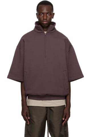 피어오브갓 에센셜 집업 스웻 Essentials Purple Half-Zip Sweatshirt,Plum, image
