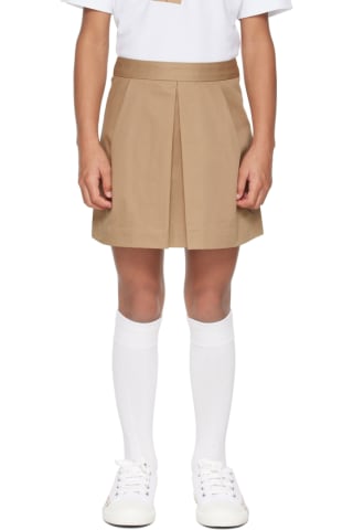 Burberry Kids Beige Embroidered Skirt