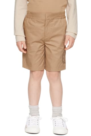 Burberry Kids Beige Embroidered Shorts