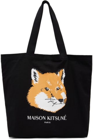 메종 키츠네 Maison Kitsune Black Fox Head Tote