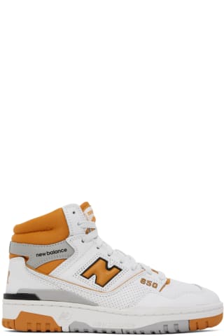 뉴발란스 650 스니커즈 여성용 New Balance White &amp; Orange 650 Sneakers