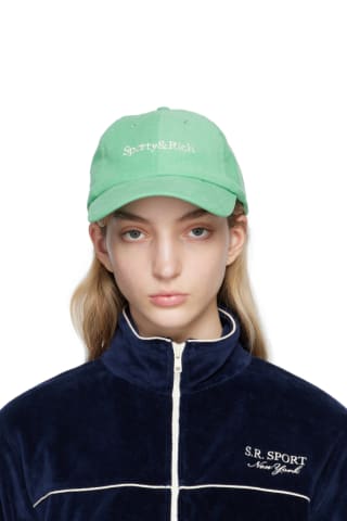 스포티 앤 리치 여성 모자 볼캡 Sporty &amp; Rich Green Serif Logo Cap,Kelly