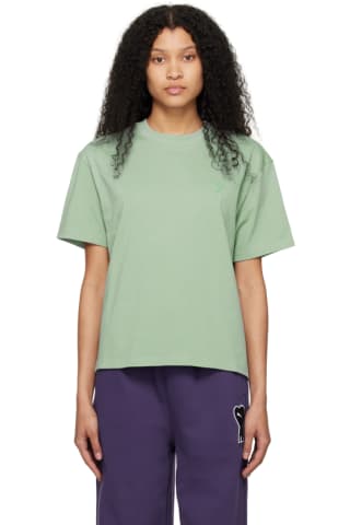 아미 반팔티 아미 AMI Alexandre Mattiussi   Green Ami de Coeur T-Shirt,Jade