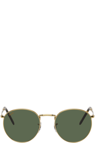 레이밴 선글라스 Ray-Ban Gold New Round Sunglasses,Gold, image