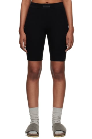 피어오브갓 에센셜 반바지 레깅스 Essentials Black Rib Shorts,Jet black, image