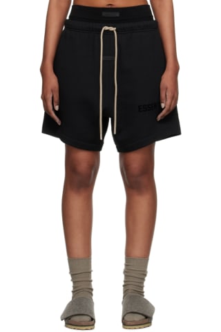 피어오브갓 에센셜 반바지 Essentials Black Bonded Shorts,Jet black, image