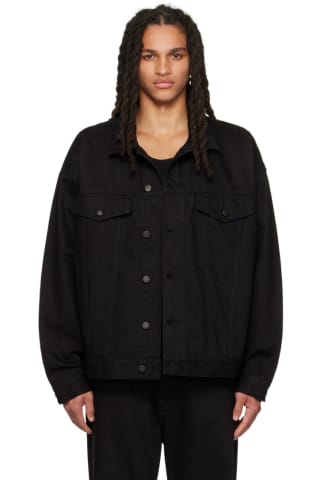피어오브갓 에센셜 데님 자켓 Essentials Black Patch Denim Jacket,Jet black, image