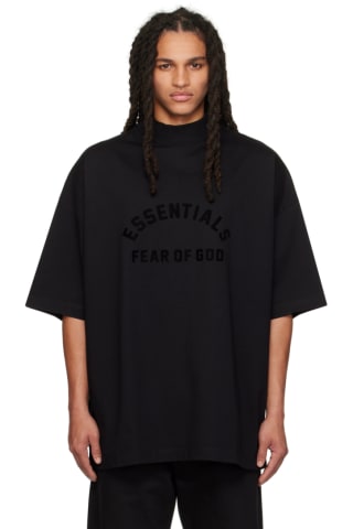 피어오브갓 에센셜 반팔티 Essentials Black Bonded T-Shirt,Jet black, image