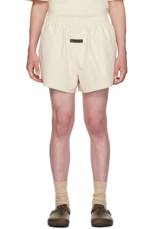 Fear of God ESSENTIALS Off-White Cotton Shorts,Egg shell, image