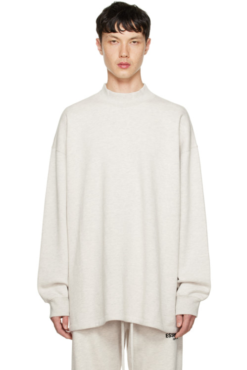 Fear of God ESSENTIALS Off-White Relaxed Sweatshirt,Light oatmeal, image