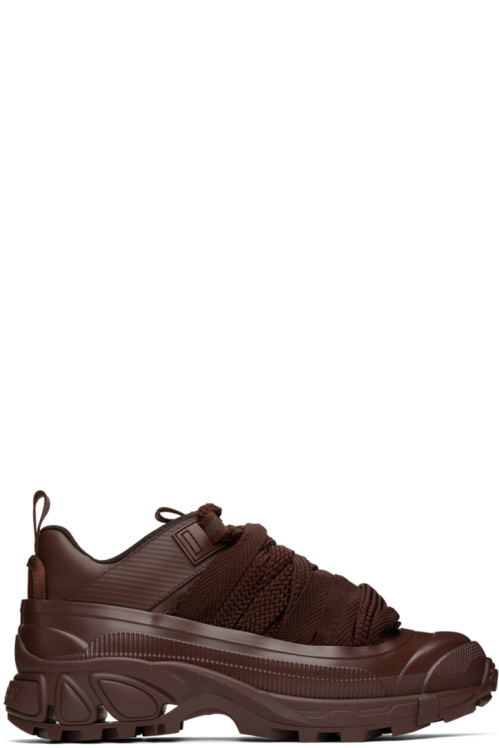 버버리 Burberry Brown Arthur Sneakers,Deep earth brown,image