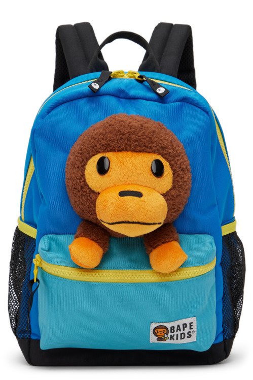 BAPE Kids Blue Baby Milo Plush Backpack
