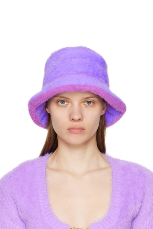 JACQUEMUS Purple Le Papier Le Bob Neve Bucket Hat