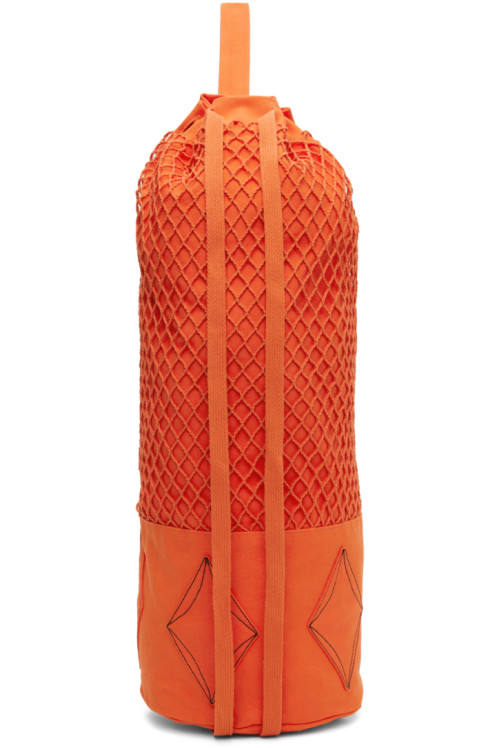 OPEN YY SSENSE Exclusive Orange Fishnet Backpack