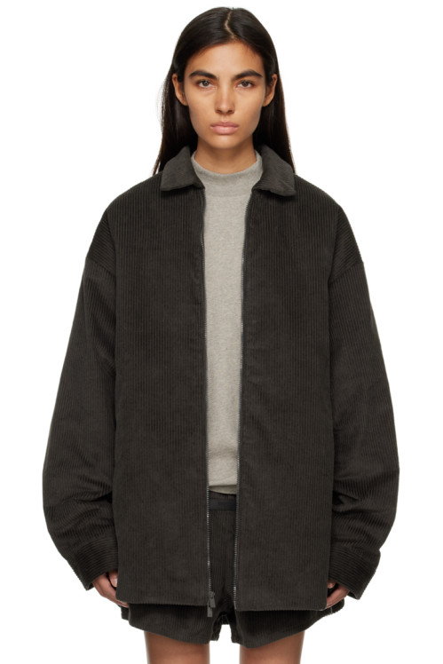 피오갓 에센셜 Fear of God ESSENTIALS Gray Shirttail Jacket,Off-black, image