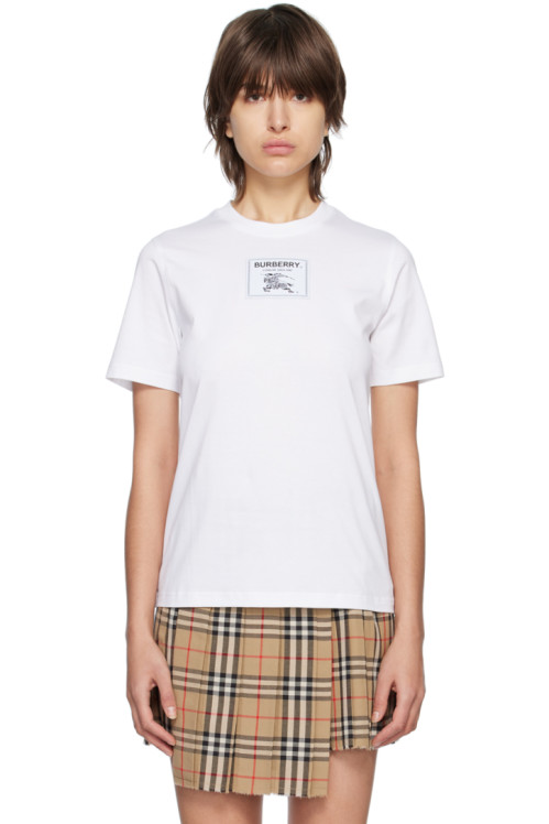버버리 Burberry White Prorsum Label T-Shirt