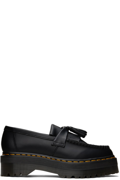 닥터마틴 Dr. Martens Black Adrian Quad Loafers,Black smooth,image