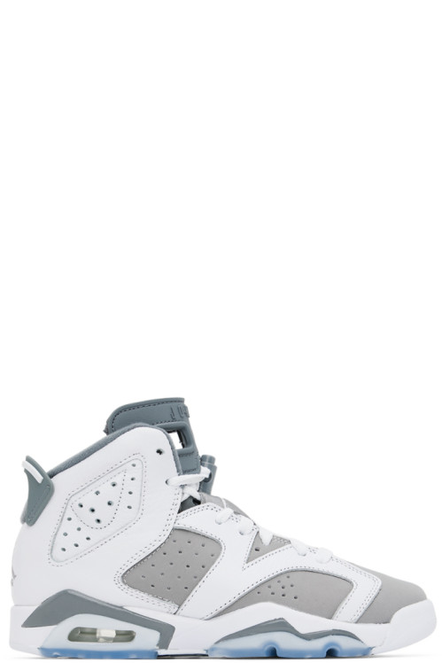 Nike Jordan Kids White & Gray Air Jordan 6 Retro Big Kids Sneakers