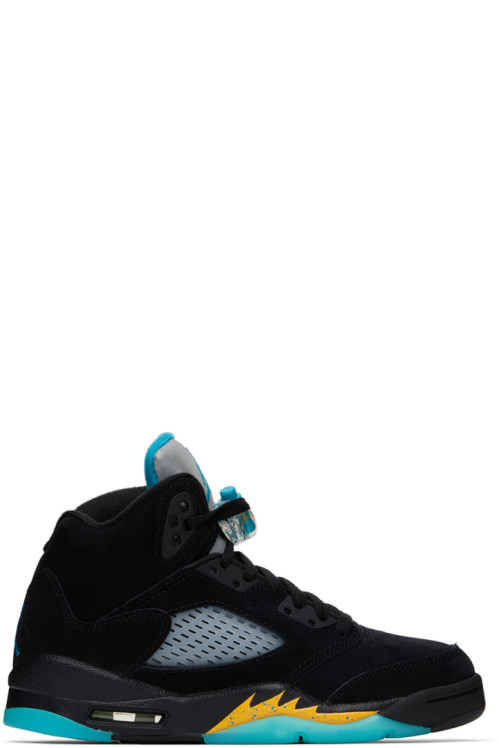 Nike Jordan Kids Black Air Jordan Retro 5 Big Kids Sneakers