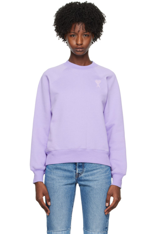 아미 Ami Paris   Purple Ami de Coeur Sweatshirt,Digital violet