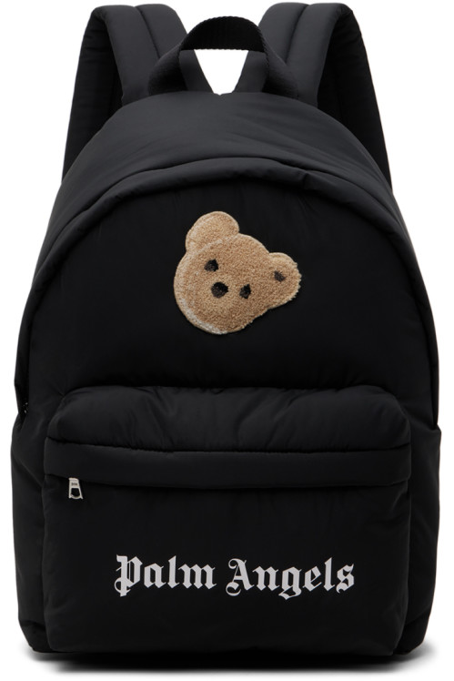 Palm Angels Kids Black Bear Backpack