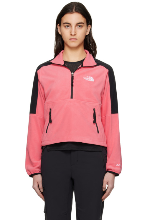 노스페이스 The North Face Pink & Black Half-Zip Sweater,코스 Cosmo Pink
