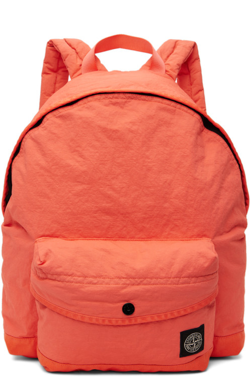 Stone Island Junior Kids Pink Logo Patch Backpack