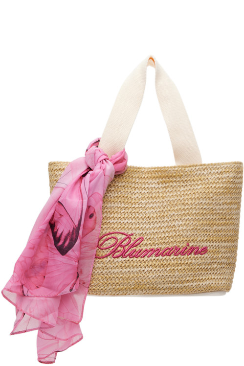 Miss Blumarine Kids Beige Embroidered Bag