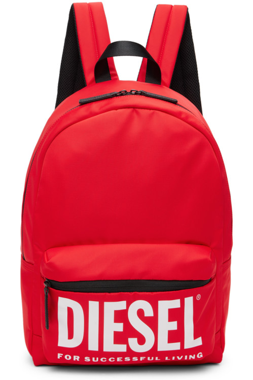 Diesel Kids Red Printed Backpack