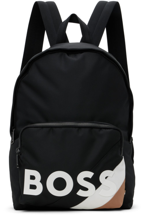 BOSS Black Striped Backpack