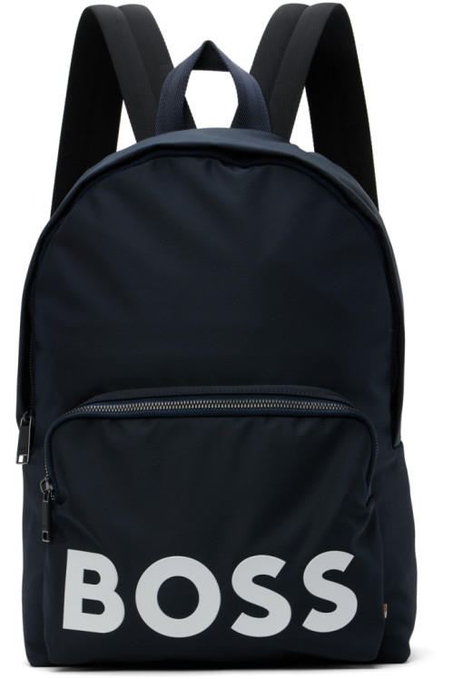 BOSS Navy Zip-Up Backpack