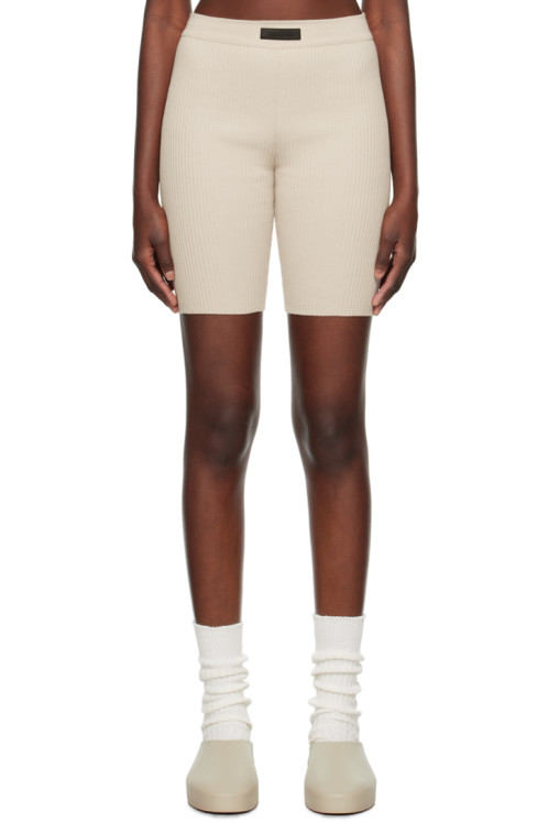 Fear of God ESSENTIALS Taupe Patch Shorts,Silver cloud