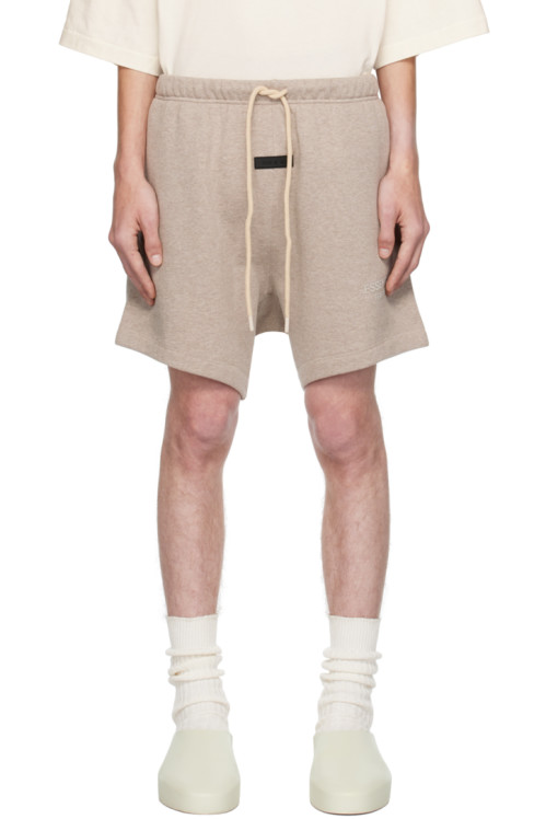 Fear of God ESSENTIALS Beige Drawstring Shorts,Core heather, image