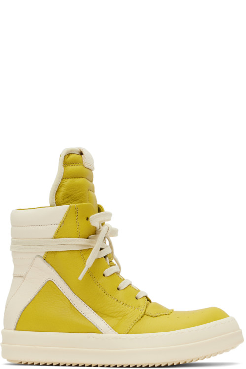 Rick Owens Kids Yellow & Off-White Geobasket Sneakers