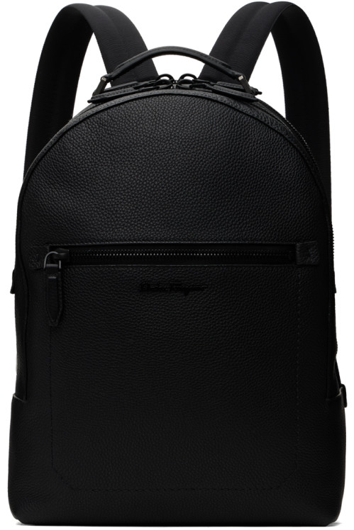 Ferragamo Black Zip Backpack