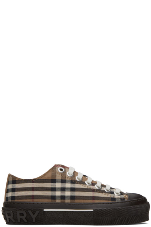 버버리 Burberry Brown Check Sneakers,Birch brown,image