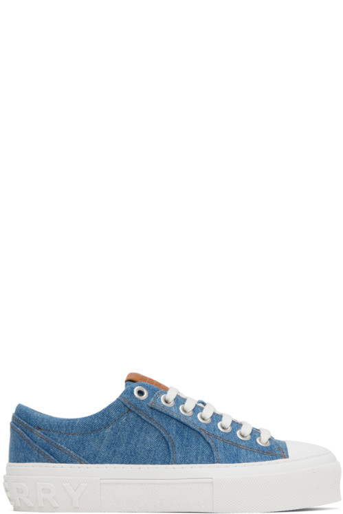 버버리 Burberry Blue Patch Sneakers,Mid blue,image