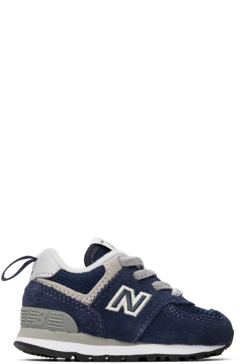 New Balance Kids Navy 574 Core Bungee Sneakers