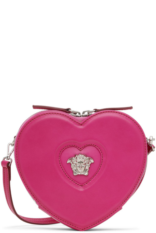 Versace Kids Pink La Medusa Heart Bag