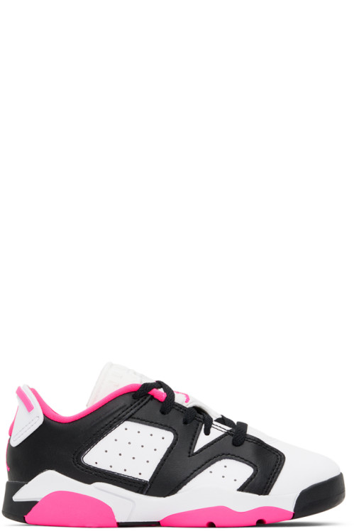 Nike Jordan Kids White & Pink Jordan 6 Retro Low Little Kids Sneakers