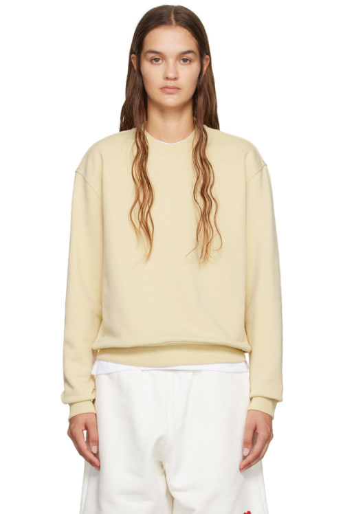 아미 Ami Paris Yellow Ami de Coeur Sweatshirt,Vanilla cream