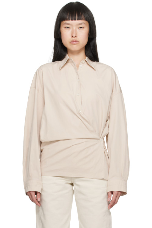 LEMAIRE Beige Twisted Shirt,Dusty rose,image