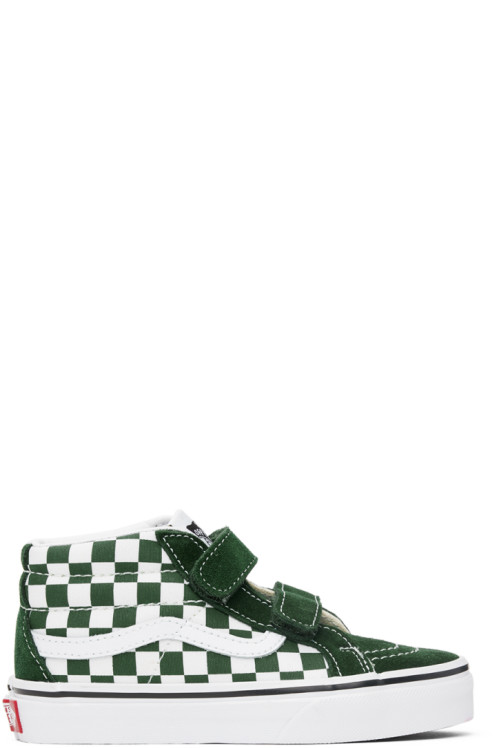 Vans Kids Green Checkerboard Sk8-Mid Reissue V Little Kids Sneakers
