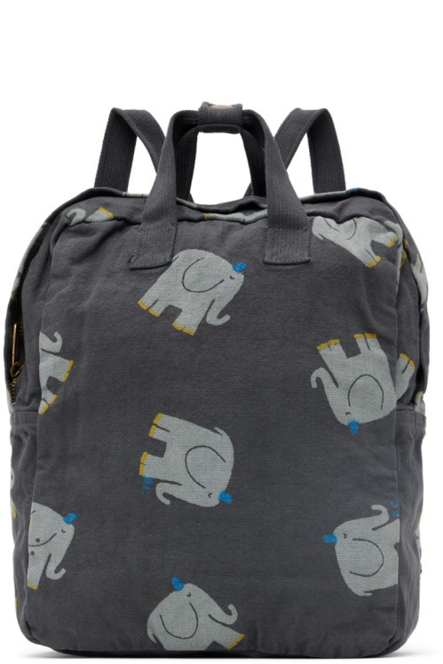 Bobo Choses Kids Gray The Elefant All Over Backpack