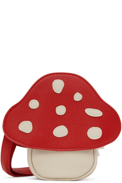 Molo Kids Off-White & Red Mushroom Bag