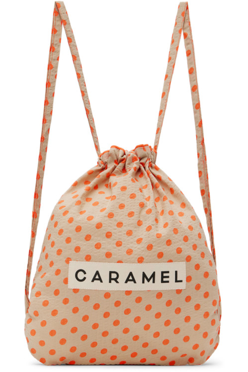 Caramel Kids Beige Patch Backpack