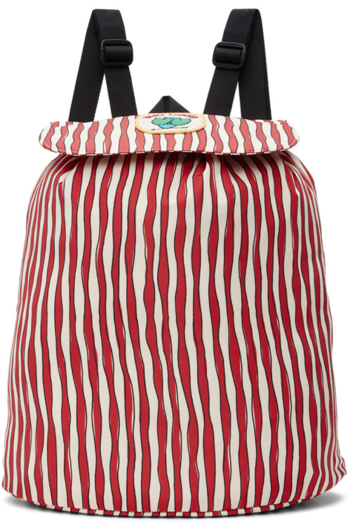 Jellymallow Kids Red & Off-White Wave Backpack