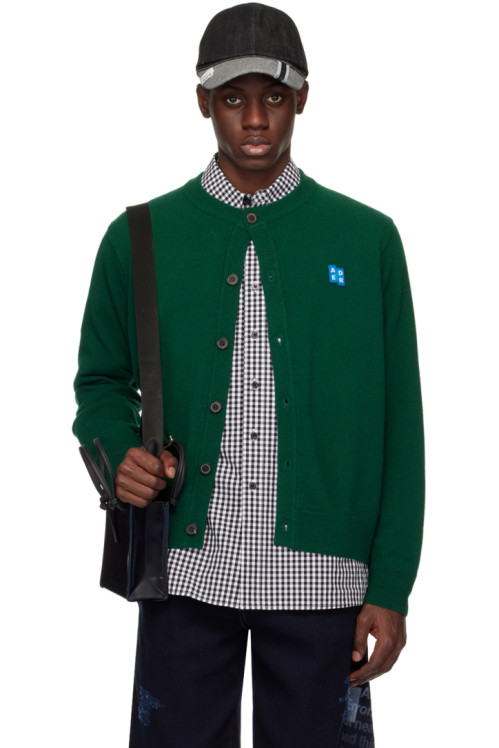 ADER error Green Significant Patch Cardigan,Green,image